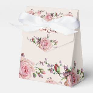 Tack för rosa ros för vintageVictorian romantisk Presentaskar