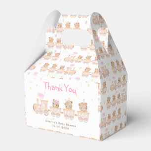 Tack för Rosa Tåg Baby Shower Presentaskar