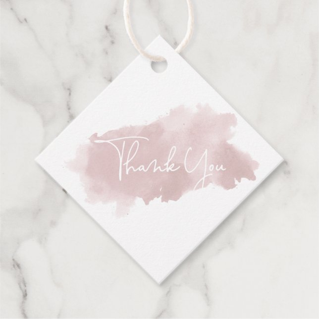 Tack för  Rosa, vattenfärg, babykläder Gåvor Etiketter (Framsida)