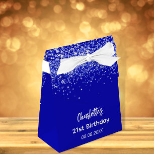 Tack för royalet Blue glitter namn Presentaskar