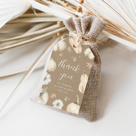 Tack för Rustic Pumpkins Fall Baby Shower Presentetikett
