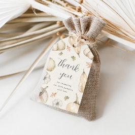 Tack för Rustic Pumpkins Fall Baby Shower Presentetikett