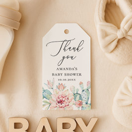 Tack för saftig babyfest | Blommig Kaktus Presentetikett