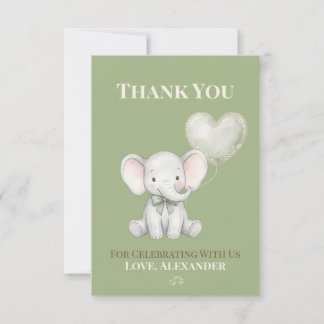 Tack för Salvia Grön Elefant Första Födelsedag Kort