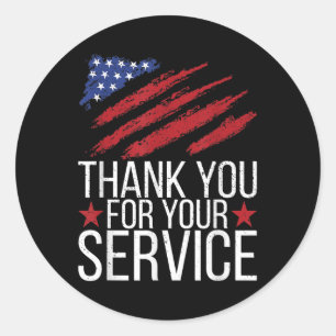 Tack för Service Memorial Day American F Runt Klistermärke