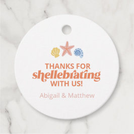 Tack för Shellabating Pastel Seashell Gåvor Etiketter