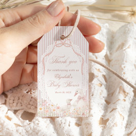 Tack för Silly Goose Flower Girl Baby Shower Presentetikett