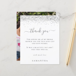 Tack för Silver Glitter Photo Möhippa