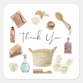 Tack för självbetjäningsförseglingar fyrkantigt klistermärke