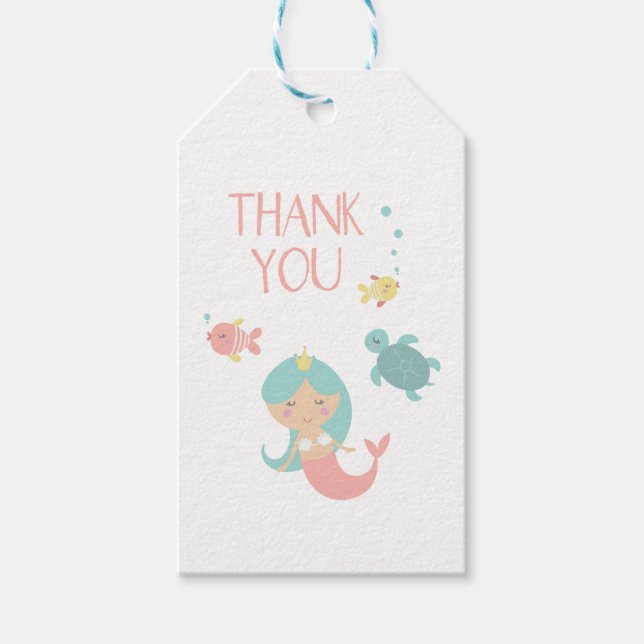 Tack för sjöjungfruns födelsedag märkre presentetikett (Framsidan)