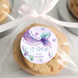 Tack för sjöjungfruns födelsedagsfest runt klistermärke