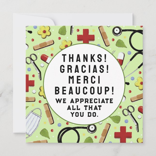 Tack för sjukavskrivning kort (Framsida)