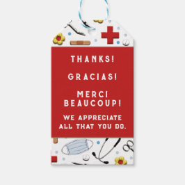 Tack för sjukavskrivning presentetikett