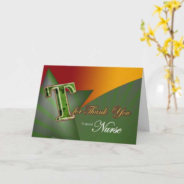 Tack för sjuksköterskan att du kort Big T-tack sju (Gul blomma)