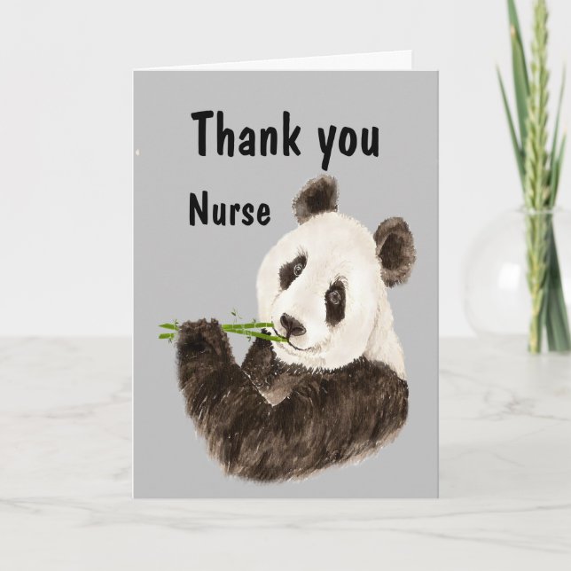Tack för sjuksköterskan med Panda Bear Kort (Framsida)