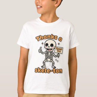 Tack för Skele-ton | Funny Skeleton Hallowin T Shirt