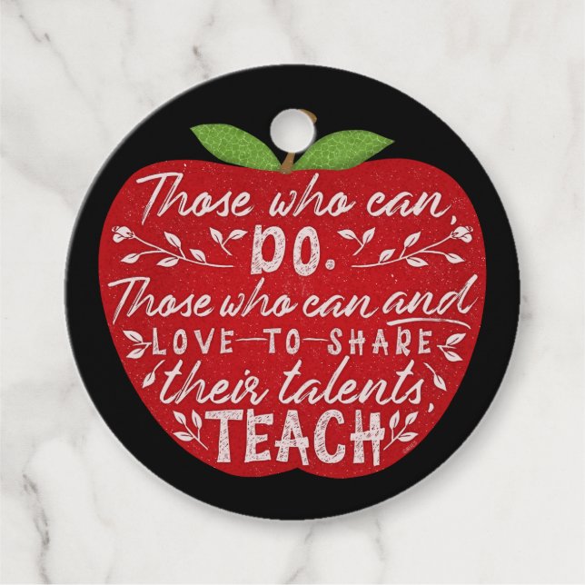 Tack för skollärare | Apple Teaching Quote Gåvor Etiketter (Framsida)