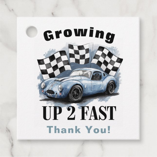 Tack för snabb Födelsedagsfest, tillväxt 2 Gåvor Etiketter (Framsida)