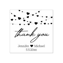 Tack för snyggtens handskriftshjärtan bröllop stämpel