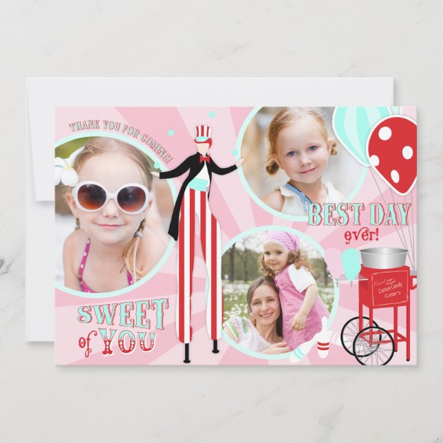 Tack för sockervadd för karnevalstyltafotgängare (Framsida)