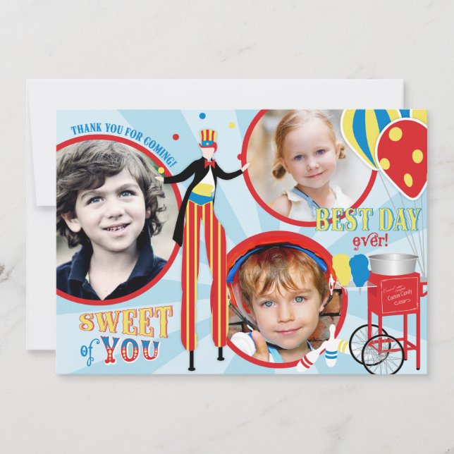 Tack för sockervadd för karnevalstyltafotgängare (Framsida)