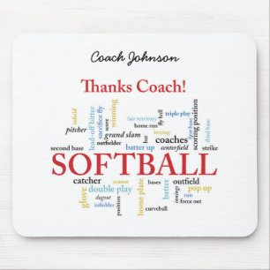 Tack för Softball Coach Ord från Group, Team, Red Musmatta