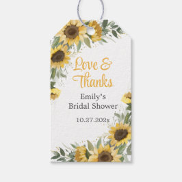 Tack för solros Greenery Presentetikett