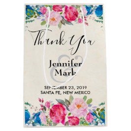 Tack för söt Rosa och Blå blomman Gräns Bröllop