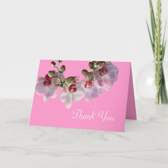 Tack för söt rosa och blommor rosa. kort (Framsida)
