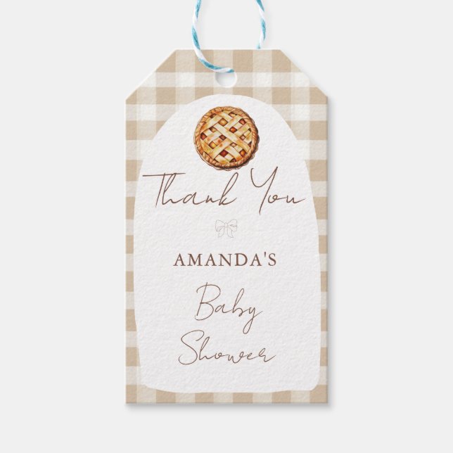 Tack för sötis baby shower presentetikett (Framsidan)