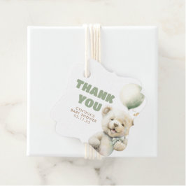 Tack för spädbarnshölje för Cute Nalle Gåvor Etiketter