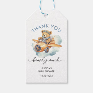 Tack för spädbarnshölje för Cute Nalle Presentetikett