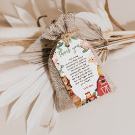 Tack för spädbarnshölje för Cute Rustic Boskap Presentetikett