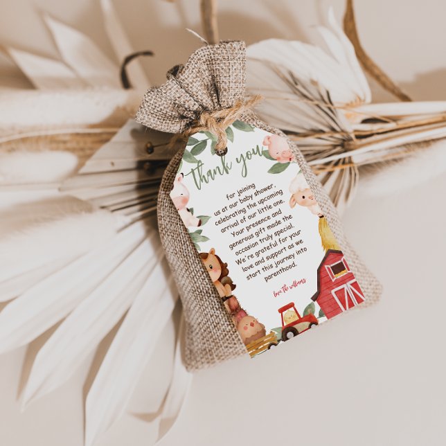 Tack för spädbarnshölje för Cute Rustic Boskap Presentetikett (Skapare uppladdad)