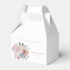 Tack för spädbarnshuggare i vita Vår-Blommigtar Presentaskar