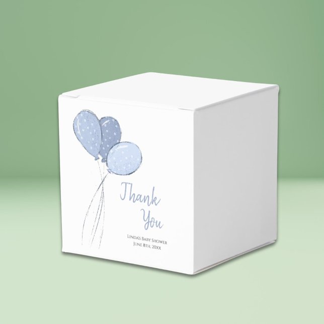 Tack för spädbarnsskor för Cute Blue-ballonger Presentaskar (Skapare uppladdad)
