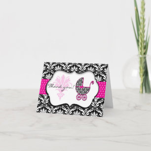 Tack för spädbarnsskugga för chic Rosa Polka-dockn Kort