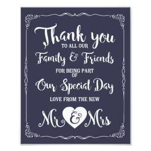 Tack för speciell bröllop-signal fototryck