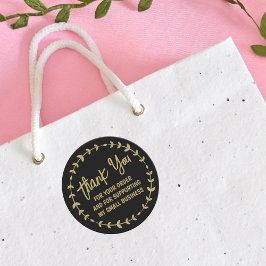 Tack för stöd till mitt Vegan Small Business Runt Klistermärke