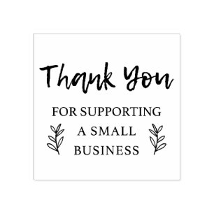 Tack för stöd till små företag stämpel