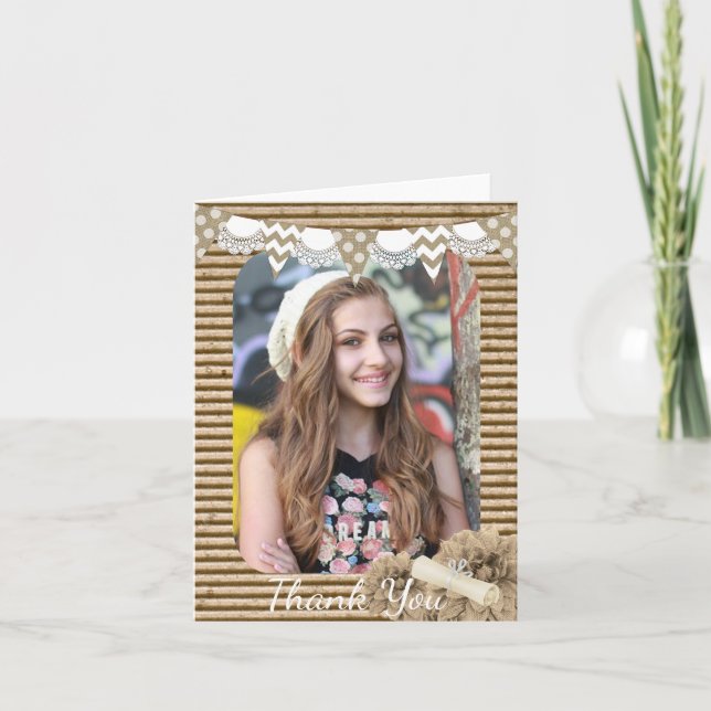 Tack för Studenten-foto-tackkort Kort (Framsida)