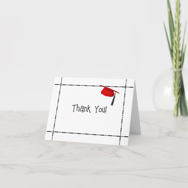 Tack för Studenten-gåva med rött tak Kort (Framsida)