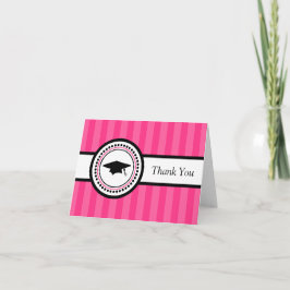 Tack för Studentmössan rand (Shock rosa) Kort