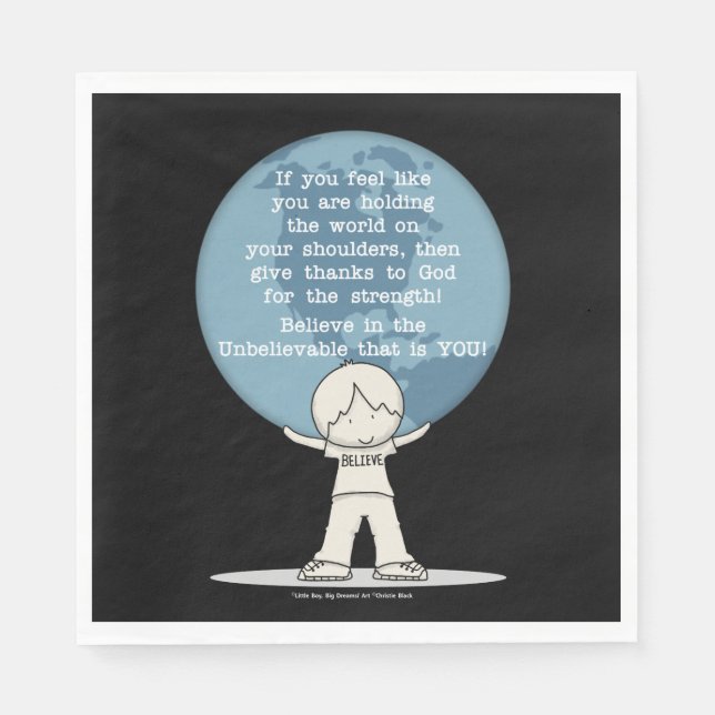 Tack för styrka pappersservett (Framsidan)