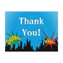 Tack för Superhjälte Tecknad Boy's Födelsedagsfest