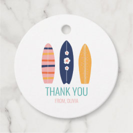 Tack för Surfboard Beach-födelsedagspresent för fl Gåvor Etiketter