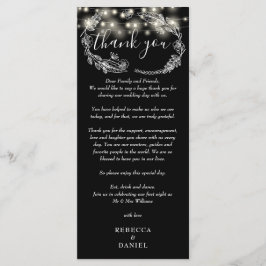 Tack för svart och vit sträng, Ljus Meny