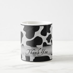 Tack för svartvit cellutskrift kaffemugg