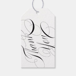 Tack för svartvit Elegant Presentetikett