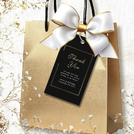 Tack för svartvit Elegant Presentetikett